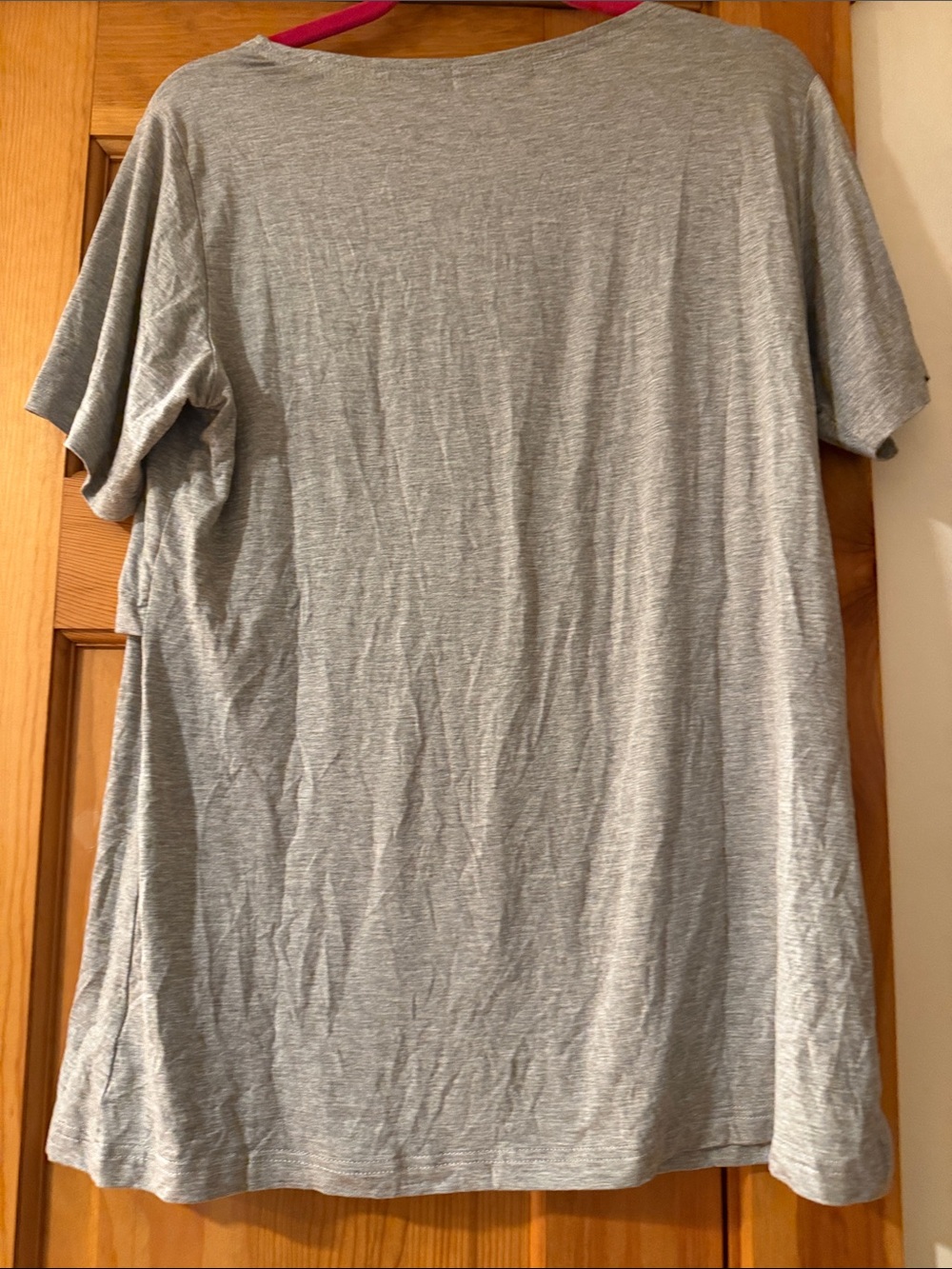 Smallshow Maternity Gray Short-Sleeve Layered Nursing Tee Top size L